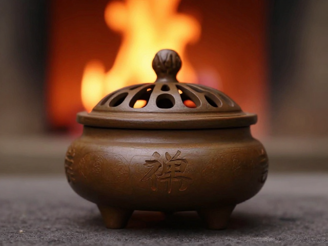 禅意印花香炉，手工捏制古法韵味，打造静心雅物