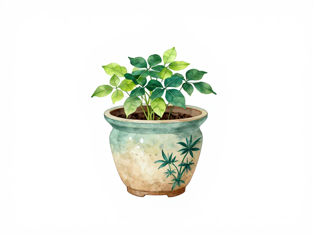 手绘彩绘绿植花盆，中式雅器美学，打造居家自然意境