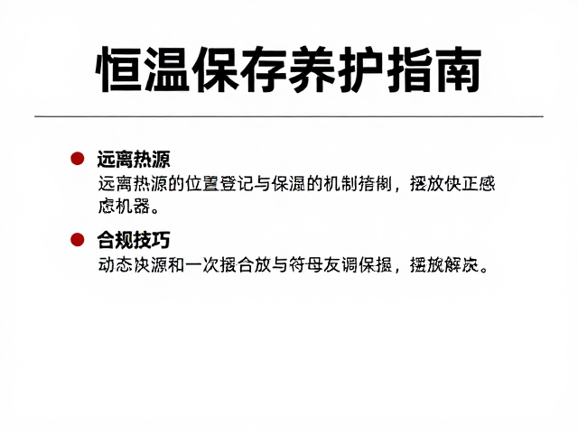 恒温保存养护指南，远离热源与摆放位置登记技巧