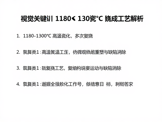 1180-1300℃高温瓷化，多次复烧，隧道窑连续烧成工艺解析