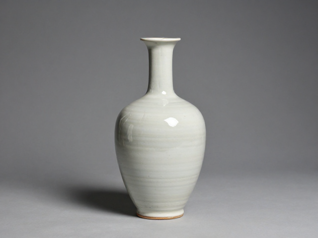 细颈花瓶手作质朴风，釉下彩工艺打造高颜值家居软装