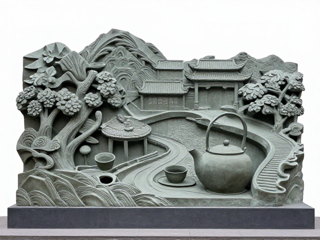 户外景观雕塑雕刻修坯，茶空间陈设的艺术灵魂