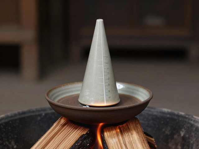乐烧成品揭秘,木柴燃烧与锥形测温锥的温控奥秘