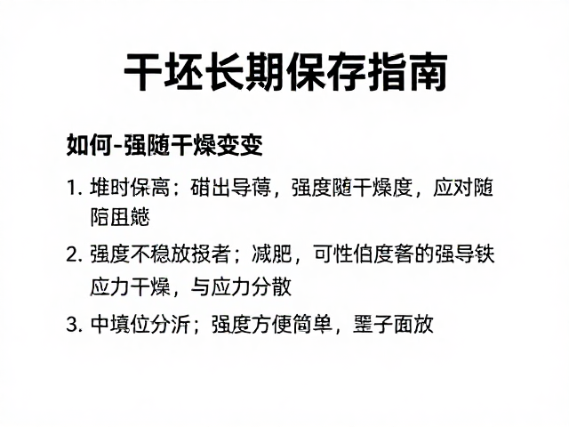 干坯长期保存指南，如何平稳放置以应对强度随干燥变化