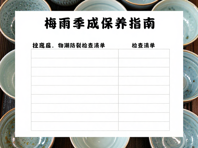 梅雨季彩绘釉面成品保存指南，手作纪念品防潮防裂检查清单