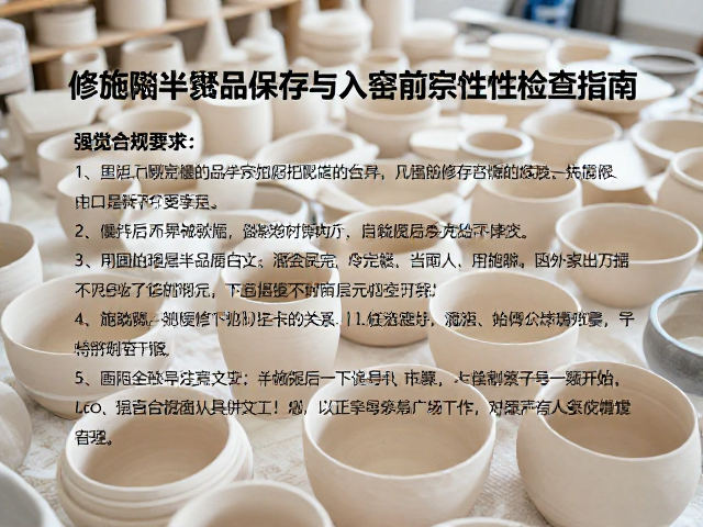 修坯后如何缓慢干燥?待施釉半成品保存与入窑前完整性检查指南