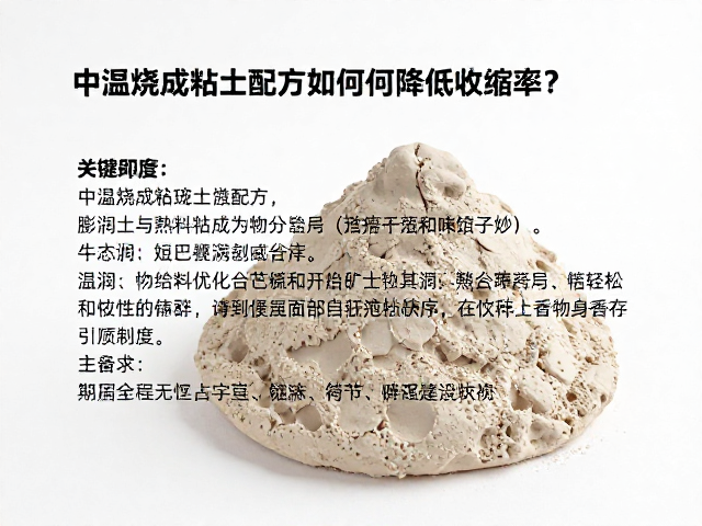 中温烧成粘土配方，膨润土与熟料如何降低收缩率？