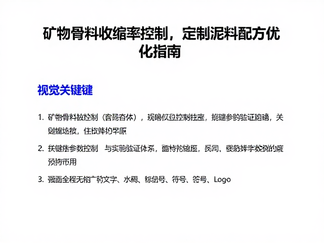 矿物骨料收缩率控制，定制泥料配方优化指南