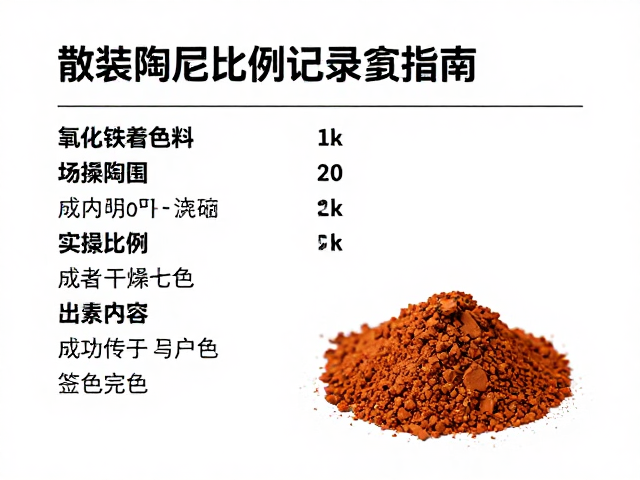 氧化铁着色剂，散装陶泥配方比例记录与实操指南