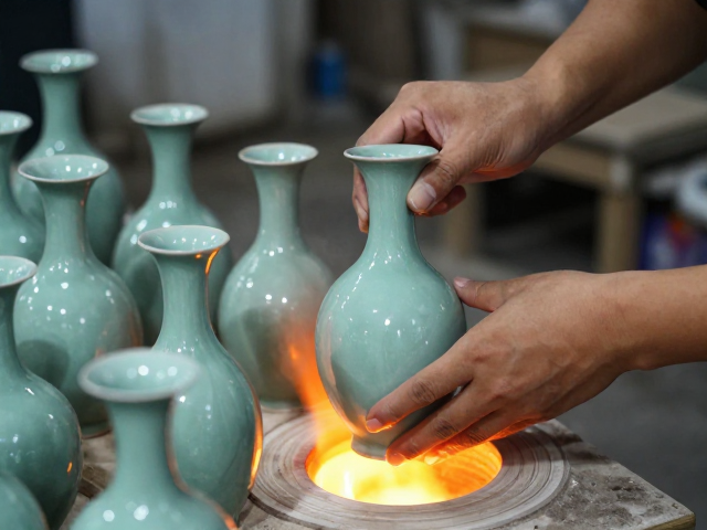 龙泉青瓷产区壶瓶成型工艺，施釉技法详解