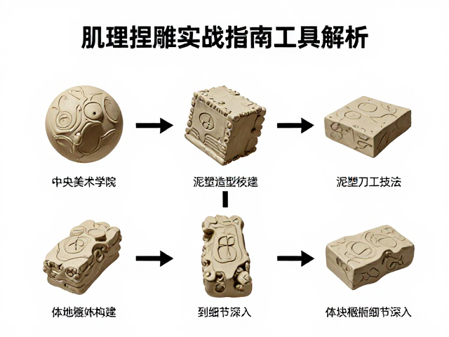 中央美术学院泥塑刀技法，肌理捏雕实战指南与工具解析