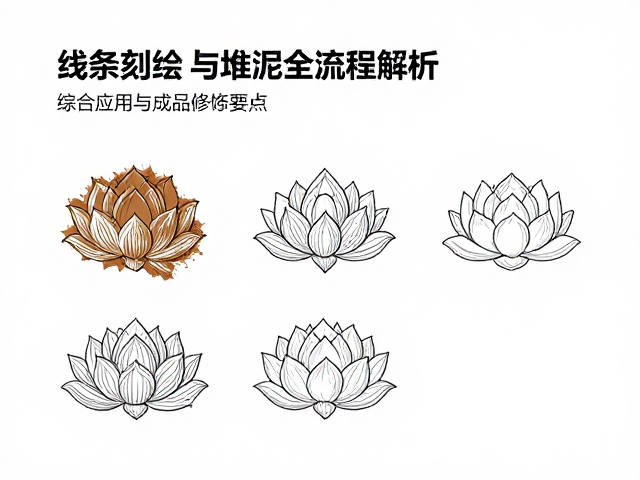 线条刻绘与堆泥装饰技巧，图案起稿全流程解析