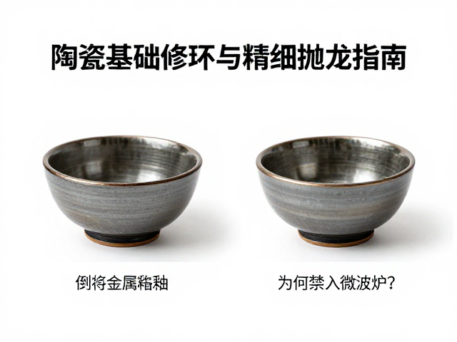 陶瓷基础修坯与精细抛光指南，金属釉为何禁入微波炉？
