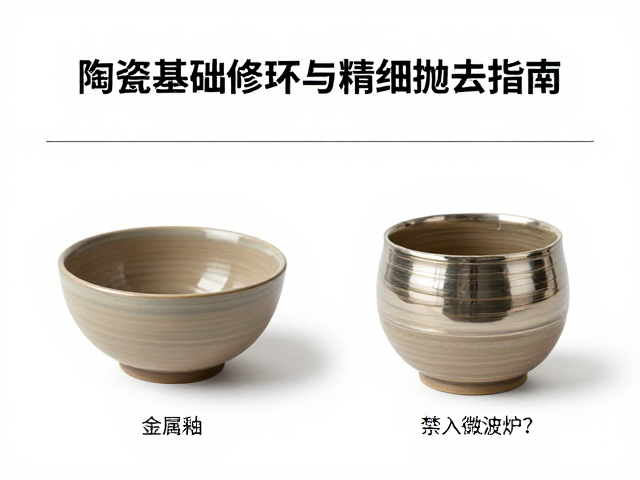 陶瓷基础修坯与精细抛光指南，金属釉为何禁入微波炉？