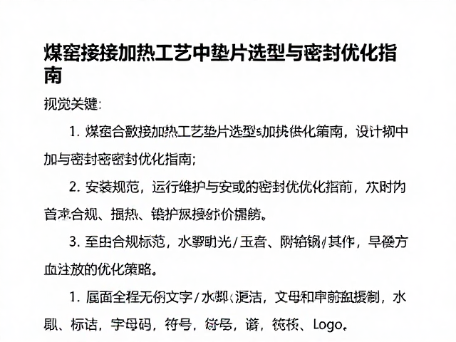 煤窑间接加热工艺中垫片选型与密封优化指南