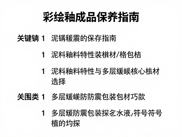 彩绘釉面成品保存指南，泥料釉料特性与多层缓冲防震包装技巧