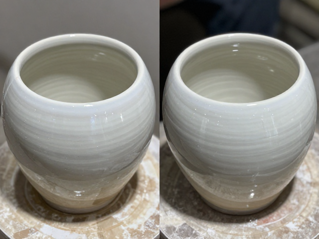 碳酸锂助熔剂手工揉泥在不同温度烧成对比，揭秘陶瓷釉面变化