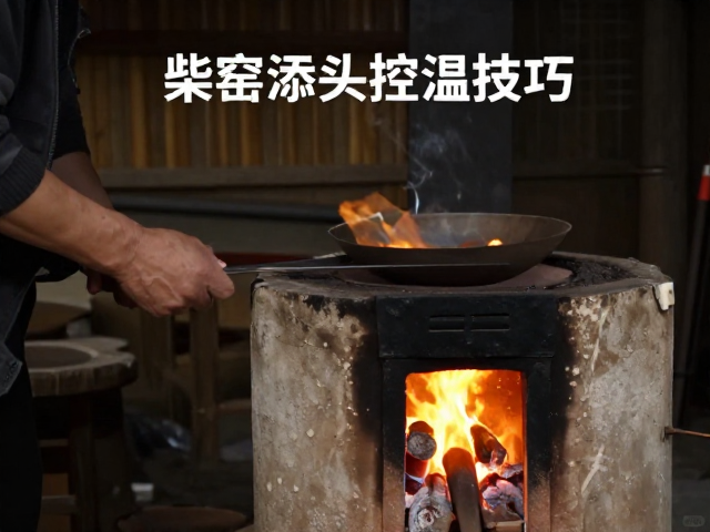 柴窑添柴控温技巧，限制进氧实现快速升温