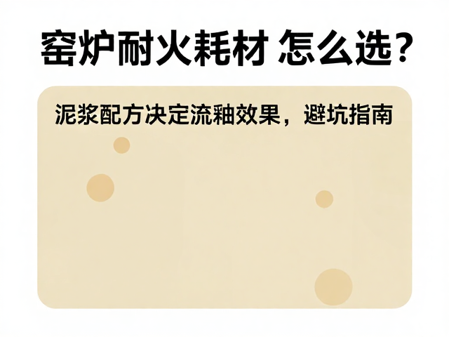 窑炉耐火耗材怎么选？泥浆配方决定流釉效果，避坑指南