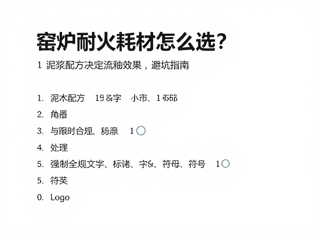 窑炉耐火耗材怎么选？泥浆配方决定流釉效果，避坑指南