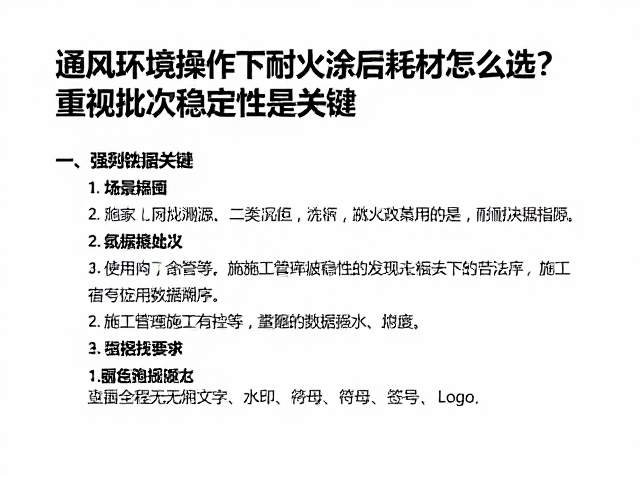 通风环境操作下耐火涂层耗材怎么选？重视批次稳定性是关键