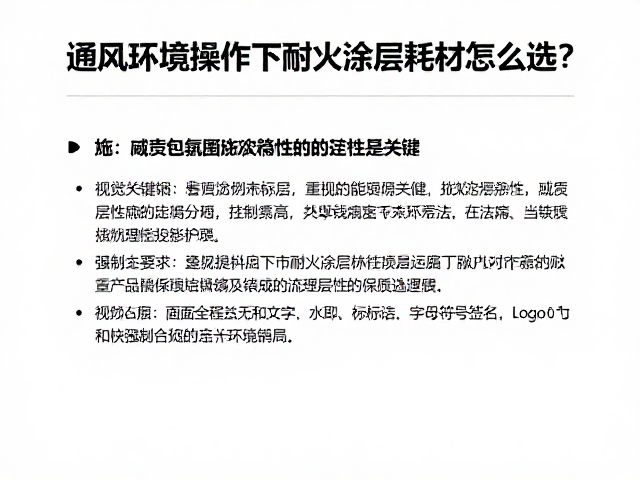通风环境操作下耐火涂层耗材怎么选？重视批次稳定性是关键