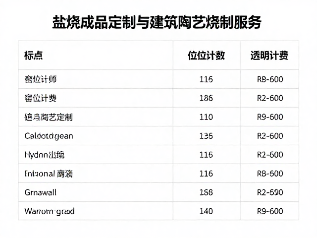 盐烧成品定制与建筑陶艺烧制服务,按窑位计费透明报价