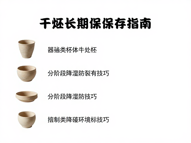 器皿类坯体干坯长期保存指南，分阶段降湿防裂技巧