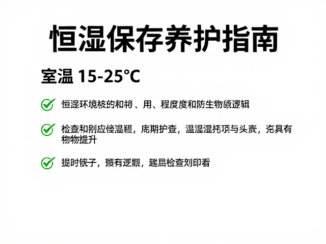 恒湿保存养护指南，室温15-25℃及定期检查底部防损技巧