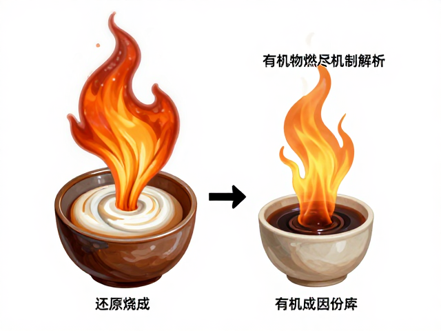 还原烧成中釉料助熔化学原理与有机物燃尽机制解析