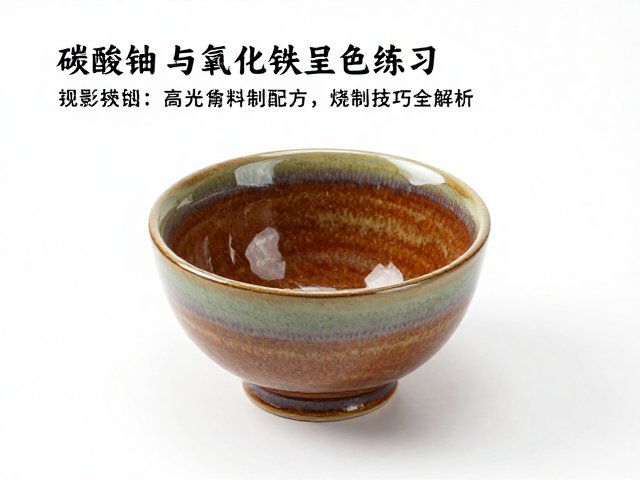 碳酸钡与氧化铁呈色练习，高光釉料配方与烧制技巧全解析