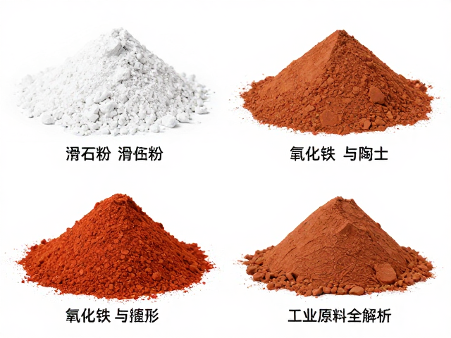 滑石粉、氧化铁与陶土的区别及应用，工业原料全解析
