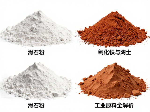 滑石粉、氧化铁与陶土的区别及应用，工业原料全解析