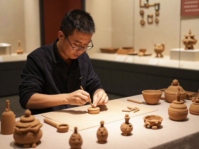 非遗手工捏塑古法技艺,博物馆传统工艺中心里的拍打成型之美