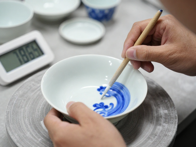 青花绘制技巧,釉下彩绘中坯体干燥的关键控制点