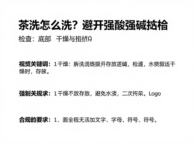 茶洗怎么洗?避开强酸强碱,检查底部平稳防损指南
