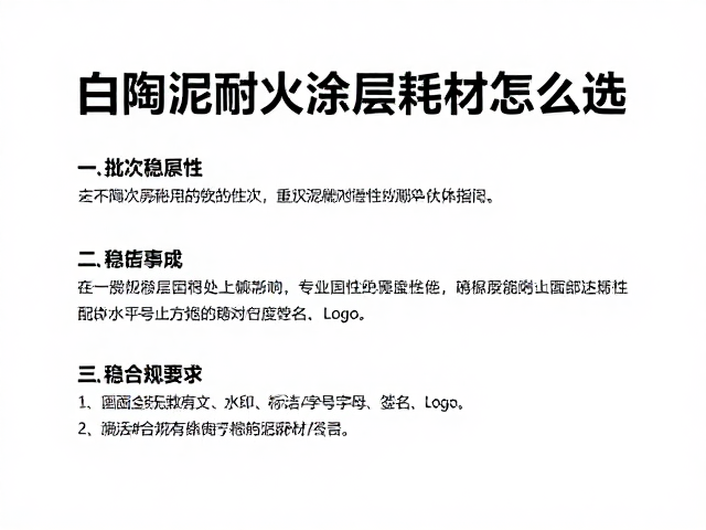 白陶泥耐火涂层耗材怎么选？重视批次稳定性，专业耗材避坑指南