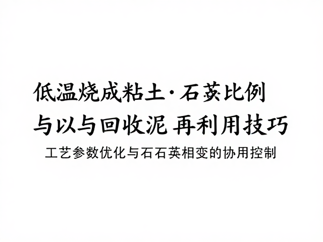 低温烧成粘土中石英比例与回收泥再利用技巧