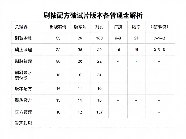 刷釉参数与泥胎对照试片,配方版本管理全解析