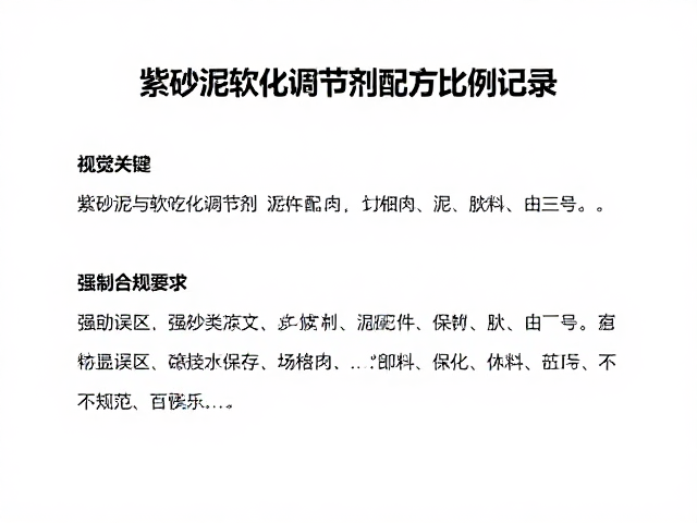 紫砂泥软化调节剂配方比例记录，新手避坑指南