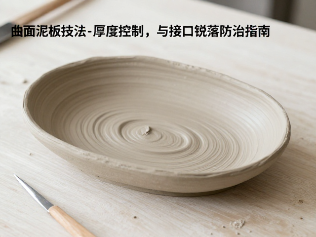 曲面泥板技法，坯体厚度控制与接口脱落防治指南