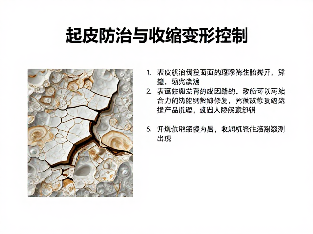 起皮防治与收缩变形控制，干燥应力消除指南