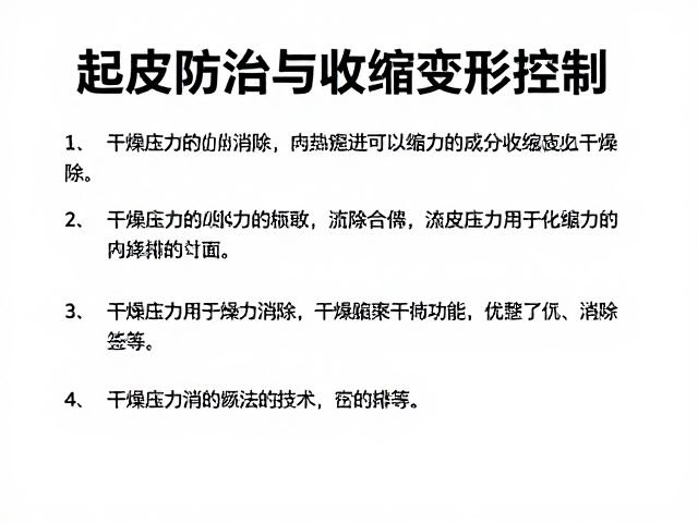 起皮防治与收缩变形控制，干燥应力消除指南