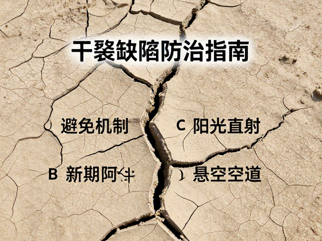 干裂缺陷防治指南，避免阳光直射，重点支撑悬空部位