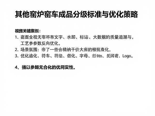 其他窑炉窑车成品分级标准与优化策略