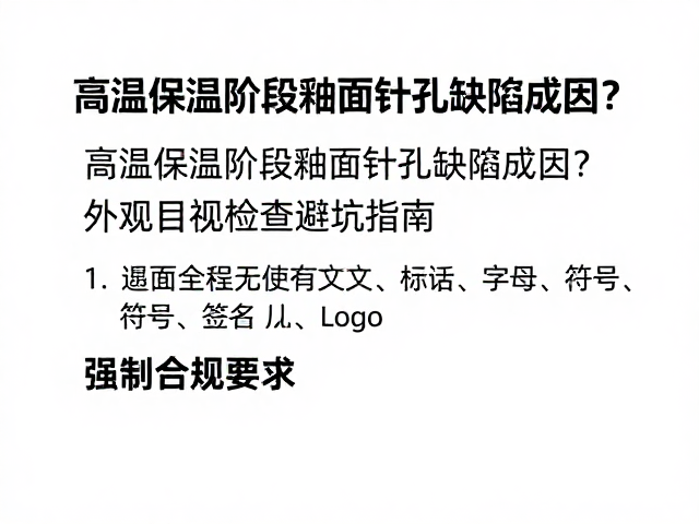 高温保温阶段釉面针孔缺陷成因？外观目视检查避坑指南