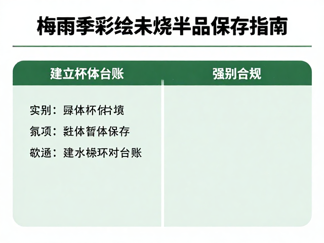 梅雨季彩绘未烧半成品保存指南，建立坯体台账与加强通风