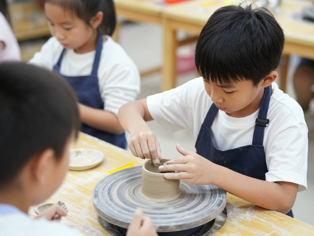 少儿非遗陶艺体验，低龄儿童陪同，小学创意造型亲子活动