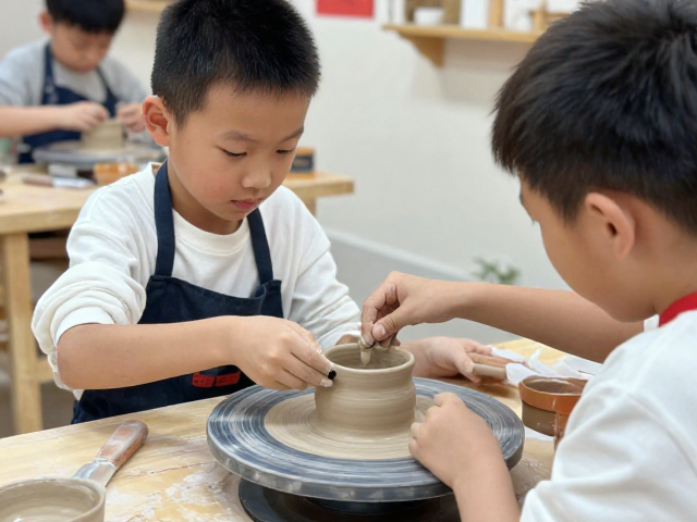 少儿非遗陶艺体验，低龄儿童陪同，小学创意造型亲子活动