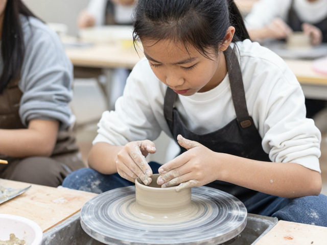 中学生陶艺研学，上釉体验课，沉浸式学习激发创造力